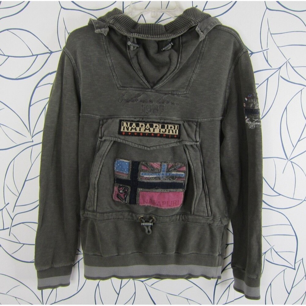 Napapijri Heritage Bungee Hoodie Sweatshirt Olive Green Men's Size M